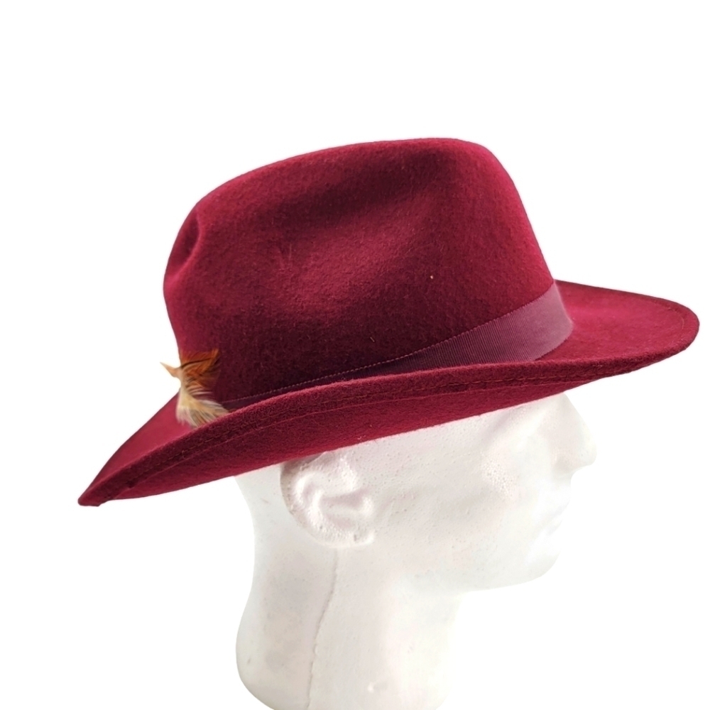 Vintage Lancaster Wool Fedora Burgundy